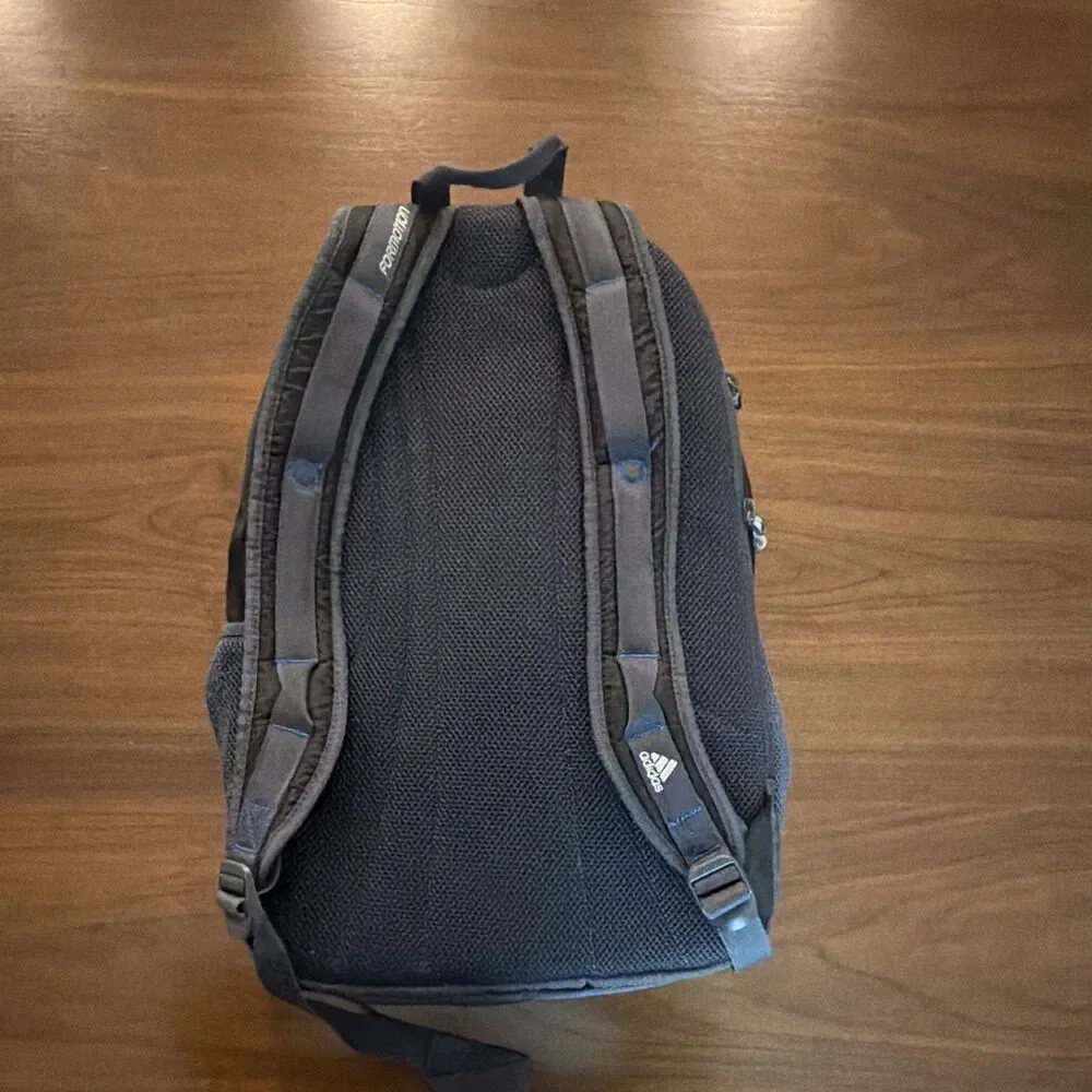 adidas Climaproof Backpack w/ Laptop Sleeve & Mesh Pockets, Black/Blue Good C